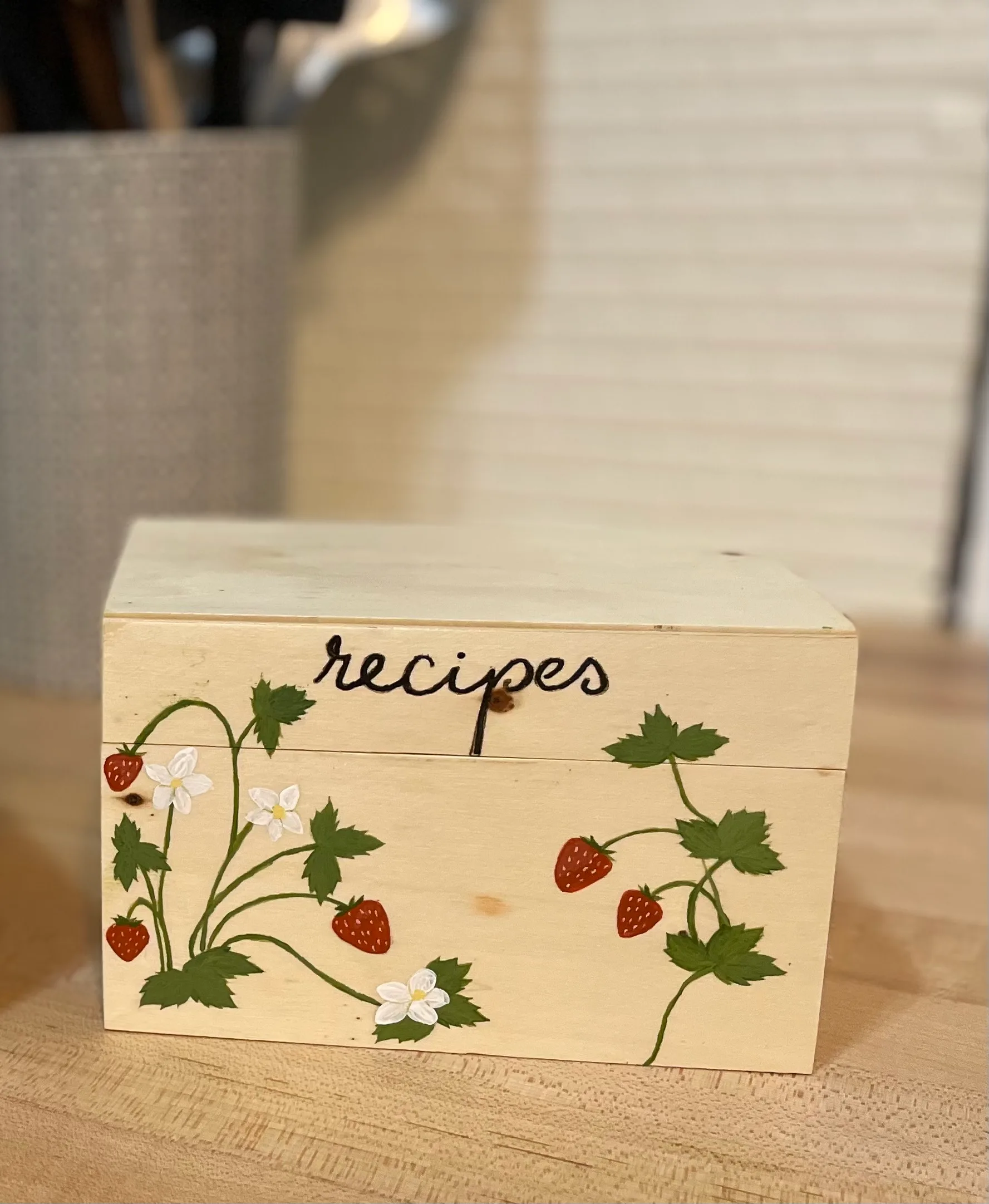 Strawberry Hand-Painted Recipe Box (Small) - photo 1